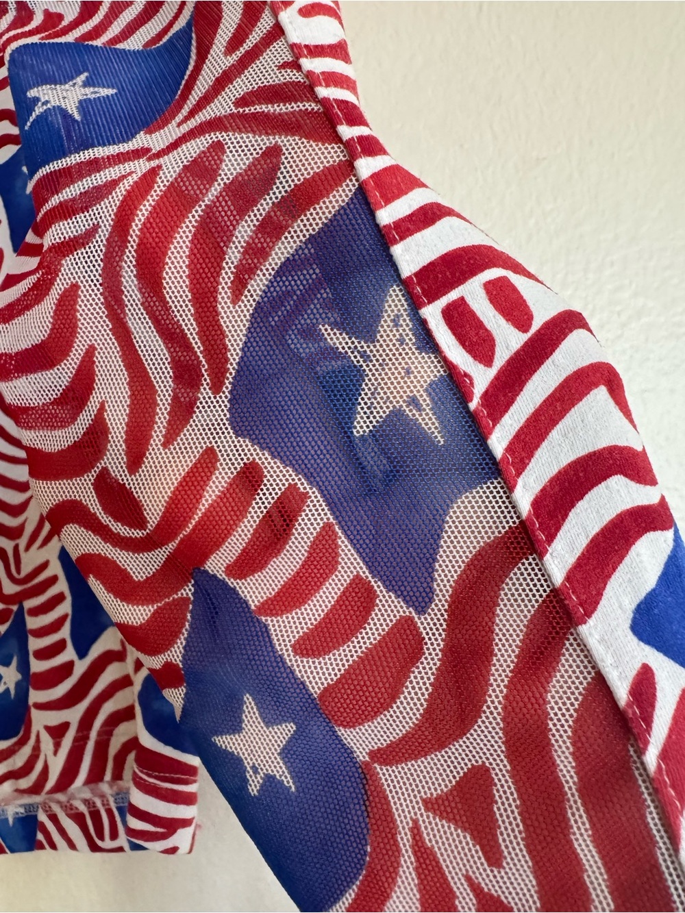 IBKUL Red, White & Blue Star Wave Quarter-Zip Pullover - Picture 5 of 6